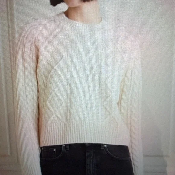 Rag & Bone Cashmere Cream Cropped Sweater - Picture 5 of 5